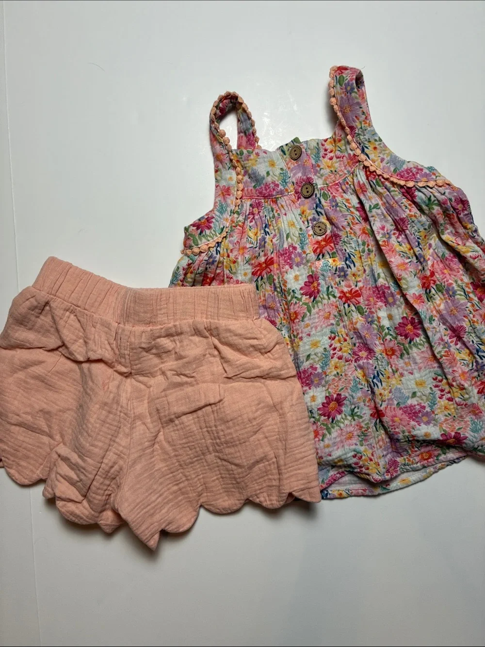 Floral Smocked Tank Top - Pink Multicolor